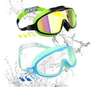 Kids Swim Goggles - Wide View Swim Goggles for Kids - Anti-Fog No Leaking Eyewear with Nose Clip UV Protection for Diving Snorkeling Beach Pool Summer Girls Boys Youth