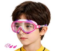 Kids Swim Goggles -Wide View Waterproof Glasses Nose Clip Earplugs for Boys
