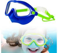 Kids Swim Goggles with Nose Cover, Anti-Fog Child Diving Goggles Leak-Proof with Fabric Strap for for Children & Teens 3-15 Years,Clear Wide Vision, Waterproof (Navy Blue)