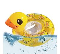 Kids Swim Rings Float - Inflatable Pool Toy, Yellow Duck Shape Swim Ring with Handles, Swimming Float for Summer Travel, Beach Lake Backyard Outdoor Fun, Boys Girls Water Play Accessory