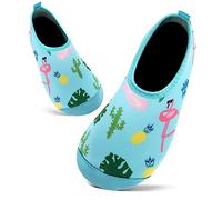 Kids Swim Water Shoes Toddlers Baby Aqua Socks Quick Dry Pool Beach Barefoot for Boys Girls Children(Blue.Flamingo,8.5/9 UK Child,26/27 EU)
