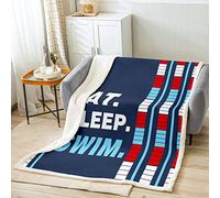 Kids Swimmer Sherpa Throw Blanket Water Sports Fleece Blanket For Boys Girls Teens Swimming Lane Plush Blanket Swim Lover Fuzzy Blanket Single 50x60 Inch