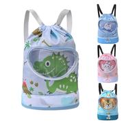 Kids Swimming Backpack - Kids Swimming Drawstring Lightweight Cartoon Dry Wet, Separate Pool Accessories For Gym, Travel, School Use, Activities, Beach, CA