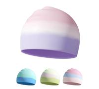 Kids Swimming Cap for Ages 6-14, Safe Silicone, Waterproof, Anti-Slip, Vibrant Gradient Colors (Purple & Pink Gradient)