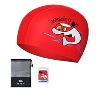 Kids Swimming Cap, KXF Swimming Hats Waterproof PU Bathing Cap Care Ear Protection Elastic Swim hat with Coating Cartoon Pattern for Children Kids Boys Girls Age 6-10
