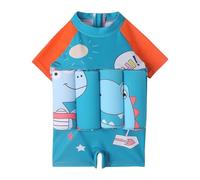 Kids Swimming Costume One Piece Girls Float Suits Toddler Swim Vest Rash Guard Swimsuit Buoyancy Floatsuit Sun Shirt UPF50+,1/4 Zip Swimwear Bathing Suit Top