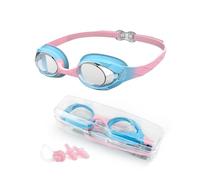 Kids Swimming Goggles 6-14 Years Waterproof HD Anti Fog No Leaking Easy to Adjust Kids Swimming Goggles Wide Vision Soft Silicone Kids Goggles Comfort Strap Swimming Goggles for Kids Blue Pink