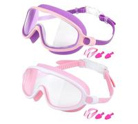 Kids Swimming Goggles | Wide View Anti Fog and UV Glasses,with Nose Clip and Earplug adjustable strap No Leaking Child Swimming Goggles,for Ages 3-14 Boys Girls Beach Indoor Lake Summer Sports