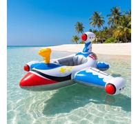 Kids Swimming Ring with Water Gun Inflatable Aeroplane for 3-8 Years