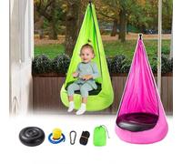 Kids Swing Hammock Pod Chair, Pod Swing Seat Hammock, Comfortable And Breathable, Tear-fabric, 210T Wrinkled Nylon Twill, to Breakage And Rust, for Outdoor, Garden,140 * 702cm,B
