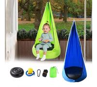 Kids Swing Hammock Pod Chair, Pod Swing Seat Hammock, Comfortable And Breathable, Tear-fabric, 210T Wrinkled Nylon Twill, to Breakage And Rust, for Outdoor, Garden,140 * 702cm,D