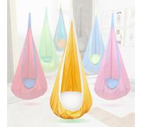 Kids Swing Seat Hammock Chair Indoor Outdoor Hanging Chair for Children,Soft & Safe with High Weight Capacity, Easy Install Perfect for Bedroom, Garden, Playroom (Orange)