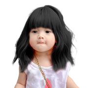 Kids Synthetic Short Curly Hair Wigs With Natural Bangs For Stage Show Cosplay Party Soft Breathable Full Headcover Wigs Children Hairpiece