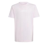 adidas Unisex Kids Essentials Linear Logo Shirt, Clear Pink/White, 7-8 Years