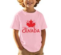 Kids T-Shirt Canada Canadian Boys with Canada Flag Day T-Shirt (130 120-130cm/47.24-51.18'') Pink