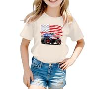 Kids T-Shirt Summer Boys Girls Top Tee Soft Cotton Short Sleeve Tees Plain Lightweight Clothes Shirt Childrens Beige