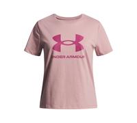 Under Armour Girls' Big Logo Short Sleeve, Comfortable and Fast-Drying Girls' T-Shirt, Logo T-Shirt for Training and Casual Wear,Tourmaline Pink / / Fuchsia Dusk,YXL