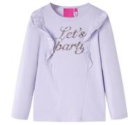 Kids' T-Shirt with Long Sleeves Children T Shirt Glitter Print Light Lilac 92