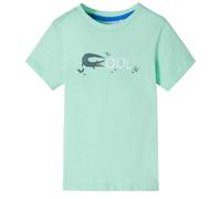 Kids' T-shirt with Short Sleeves T Shirt Top Crocodile Design Light Green 92
