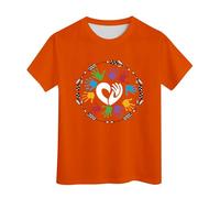 Kids T Shirts - School Polo Shirts for Boys Size 15 Years - Should by Accepting Inclusive Awareness T-Shirts (Orange 5-6 Years)