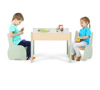 Kids Table and Chair Set 4-in-1 Wooden Activity Table and 2 Chairs