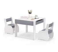 Kids Table and Chair Set Children Activity Desk 2 Chairs w/ Reversible Blackborad