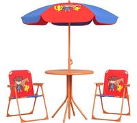Outsunny Kids Bistro Table And Chair Set W/ Cowboy Theme, Adjustable Parasol