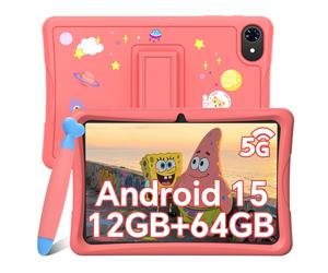 Kids Tablet 10.1" Android 15 Tablets for Kids Parental Control 12GB+64GB 5G WIFI