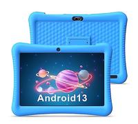 Kids Tablet 10.1 inch Android 13 with Shockproof Case for Kids 3-12 Ages 3GB+32GB Expandable to 128GB, Dual Cameras, GPS, Google Kids Space, Pre-Installed Apps, Parental Controls