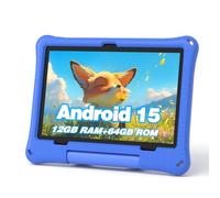 Kids Tablet, 10.1 Inch Android 15 Tablet for Kids, 12GB+64GB, Octa-Core, 6000mAh Battery, WiFi 6, Pre-Installed Kids Apps, Parental Control, ABCmouse for 30-Days Trial, with EVA Protective Case