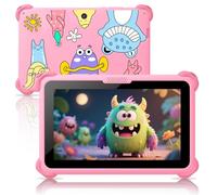 Kids Tablet 7 inch Toddler Tablet for 3-12 32GB Android with Solid Case YouTube Netflix GMS Bluetooth WiFi Education Learning Apps Installed Parent Control (Pink)