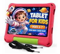 Kids Tablet 8 Inch Android 15, Octa-Core 12GB RAM + 64GB ROM, Toddler Tablet with WiFi 6, Parental Control, Pre-Installed Kids Space, EVA Case, Anti-Glare Screen Protector, Adjustable Strap