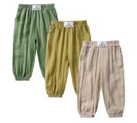 Kids Tales 3 Pack Toddler Baby Harem Trousers Soft Rayon from Bamboo Elastic Waist Harem Pants Spring Summer Autumn