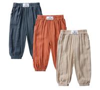 Kids Tales 3 Pack Toddler Baby Harem Trousers Soft Rayon from Bamboo Elastic Waist Harem Pants Spring Summer Autumn