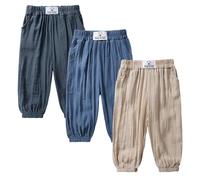 Kids Tales 3 Pack Toddler Baby Harem Trousers Soft Rayon from Bamboo Elastic Waist Harem Pants Spring Summer Autumn