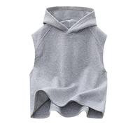 Kids Tank Tops Undershirts Hoodie Sleeveless Shirts for Boys Girls Summer Tee Hoodies Top for Girls Grey