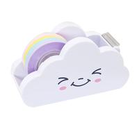 Kids Tape Dispenser, Cute Tape Dispenser Cloud Shape Fun with Cutter and Rainbow Tapes for Home School Office Stationary Supplies, Funny