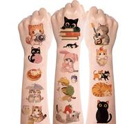 Kids Tattoos 10 Sheets,Cute Cat tattoos for Kids,Kawaii Cats Transfer Temporary Tattoo,Waterproof Fake Children Tattoo Kitty Stickers for Boys Girls Animal Theme Birthday Party Bags Fillers Gifts