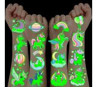 Kids Tattoos for Girls,10 Sheets Temporary Tattoos for Kids Unicorn Gifts for Girls Glow in The Dark Stickers Unicorn Party Bag Fillers Toys for 3 4 5 6 7 8 9 10 Year Old Girl Gifts Stuff for Girls