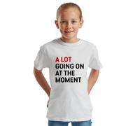 Kids Taylor T-Shirt Music Festival 2024 Tour Souvenir Childrens Tee - A Lot Going On at The Moment White