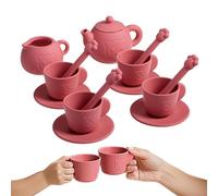 Kids Tea Party Set | Silicone Teapot Playset - Silicone Tea Cup Set - for Preschoolers Playdates Birthday Holiday Kindergarten Family Night Daycare Home School