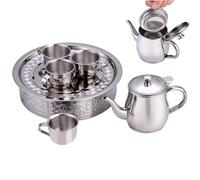 Kids Tea Set - 70ml Stainless Steel with Filter | Educational Simulation Game with Long Beak for Preschoolers, Beginners, Daycare Students, N