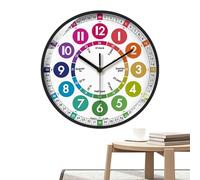 Kids Teaching Wall Clock | Colourful Battery Operated Trufo | Quiet Quartz Mechanism Function with Easy to Read Dial | Engaging Educational Decorations for the Home