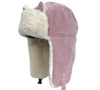 Kids Teen Bomber Russian Hat Winter Warm Trooper Trapper Soft Corduroy Faux Fur Ushanka Cossack Aviator Hat Cap for Teen Boy Girl Ear Flap Face Protector Skating Skiing Outdoor Activities 54-56CM