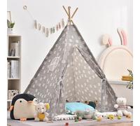 Kids Teepee Tent Indoor, Foldable Kids Play Tent, Easy to Assemble Tipi Tent for Kids with Wooden Poles, Portable Children’s Playhouse for Bedroom, Sleepover, Garden & Outdoor (16,1.6M)