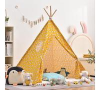 Kids Teepee Tent Indoor, Foldable Kids Play Tent, Easy to Assemble Tipi Tent for Kids with Wooden Poles, Portable Children’s Playhouse for Bedroom, Sleepover, Garden & Outdoor (14,1.35M)