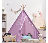 Kids Teepee Tent Indoor, Foldable Kids Play Tent, Easy to Assemble Tipi Tent for Kids with Wooden Poles, Portable Children’s Playhouse for Bedroom, Sleepover, Garden & Outdoor (12,1.6M)