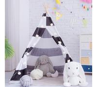 Kids Teepee Tent Indoor, Foldable Kids Play Tent, Easy to Assemble Tipi Tent for Kids with Wooden Poles, Portable Children’s Playhouse for Bedroom, Sleepover, Garden & Outdoor (27,1.35M)