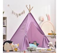 Kids Teepee Tent Indoor, Foldable Kids Play Tent, Easy to Assemble Tipi Tent for Kids with Wooden Poles, Portable Children’s Playhouse for Bedroom, Sleepover, Garden & Outdoor (6,1.6M)