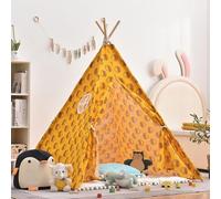 Kids Teepee Tent Indoor, Foldable Kids Play Tent, Easy to Assemble Tipi Tent for Kids with Wooden Poles, Portable Children’s Playhouse for Bedroom, Sleepover, Garden & Outdoor (13,1.1M)